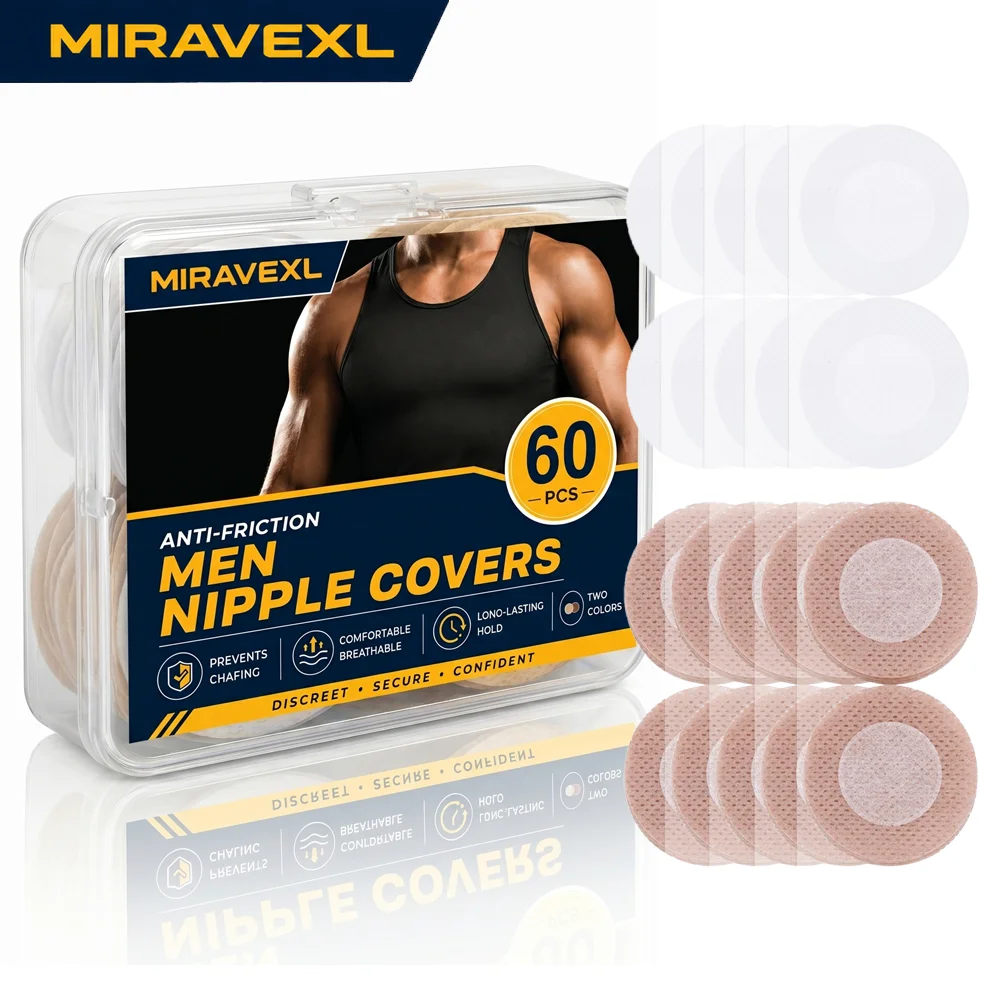 Nipple Covers Men, Anti-Chafing Nipple Covers for Men, No-Show Mens Nipple Guard Tape for Running, Sports, and Daily Wear