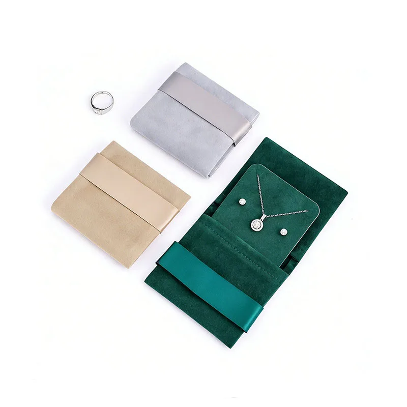 

20pcs/Lot 9*8.5cm (3.5*3.3inch) High Quality Double-sided Velvet Bag With Inner Card Earrings Jewelry Gift Packaging Bag