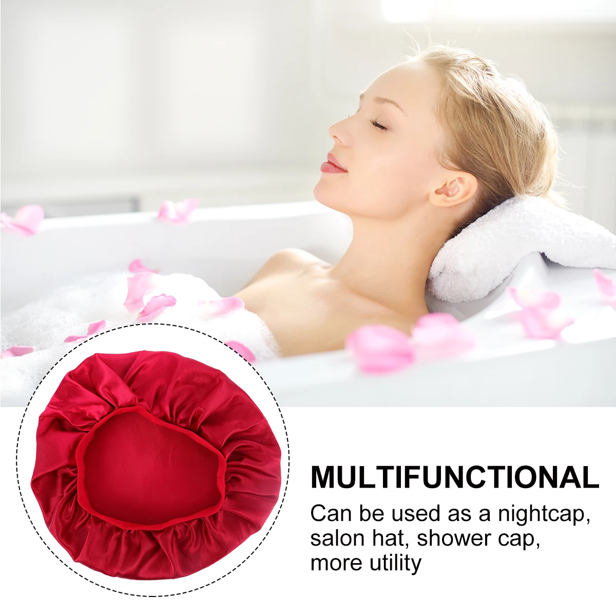 

Round Hat Silk Bonnet Sleep Cap Satin Haarhaube Nacht Schlafhaube Seiden Seidenhaube Zum Schlafen Lange Haare