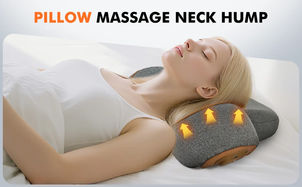 3-in-1 Neck Massager Pillow with Heating & Cervical Traction, Ergonomic Cervical Pillow for Neck Pain Relief Neck Pillow