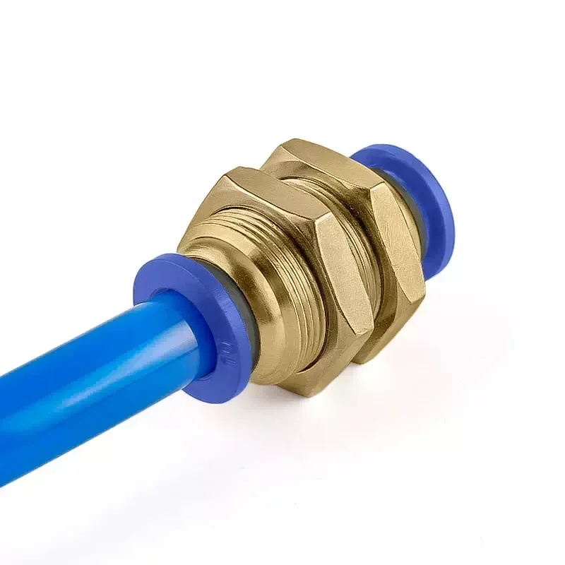 Air Quick Connector, Brass Pneumatic Connector Fittings Quick Fitting Thread Dia. 4mm 6mm 8mm 10mm 12mm for Industry Automatic