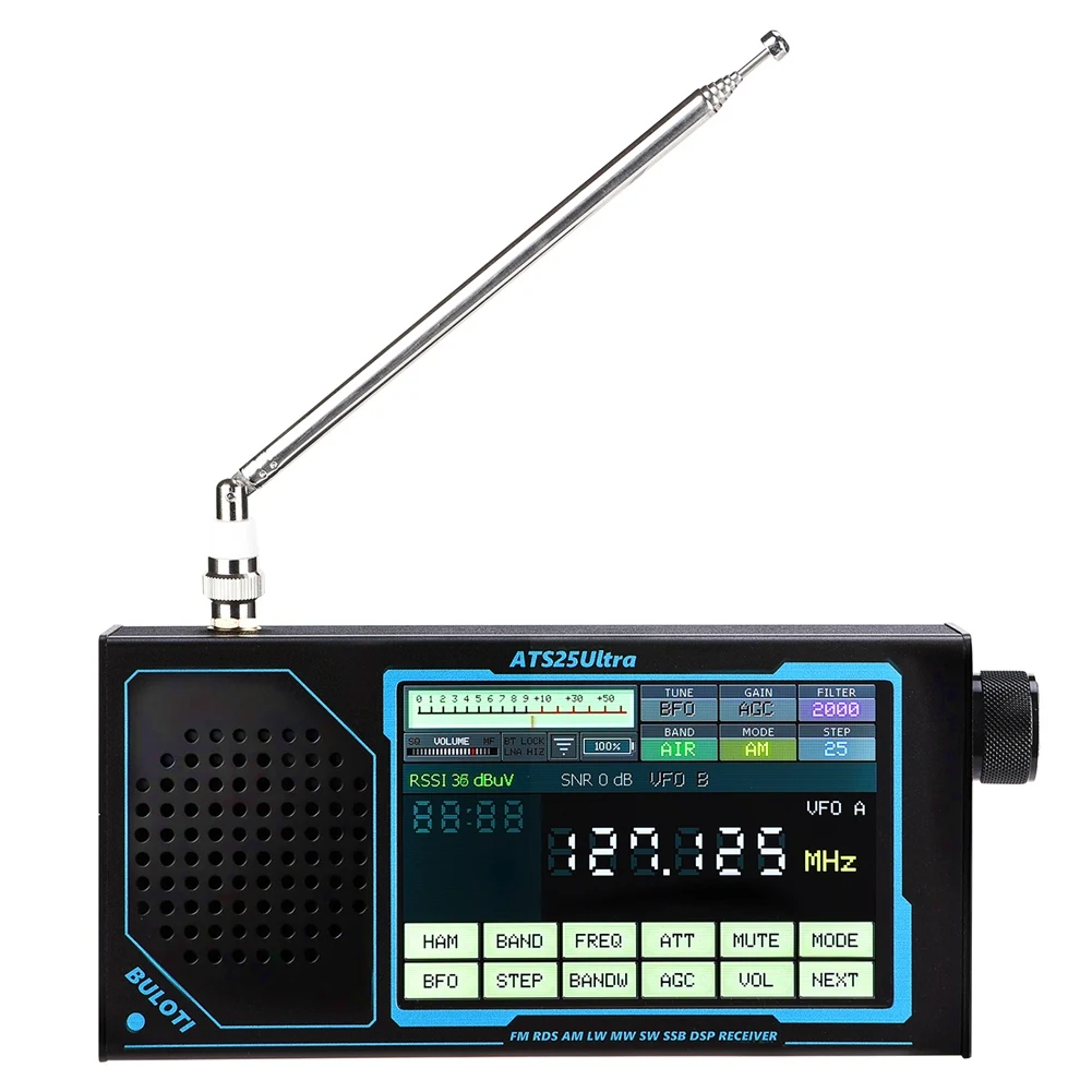 

CJSD-ATS25 Ультрасовременный Bluetooth-приемник с поддержкой Wi-Fi, AIR Band, FM, SW, SSB, MW, LW, авиационного диапазона, SDR-приемник, прошивка