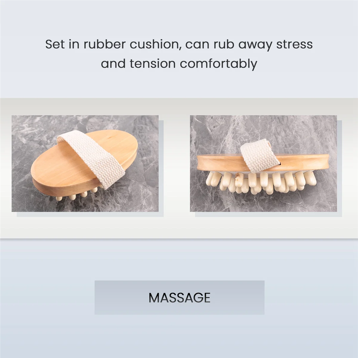 ABKB Spazzola per il corpo con massaggiatore in legno naturale tenuto in mano Riduzione della cellulite