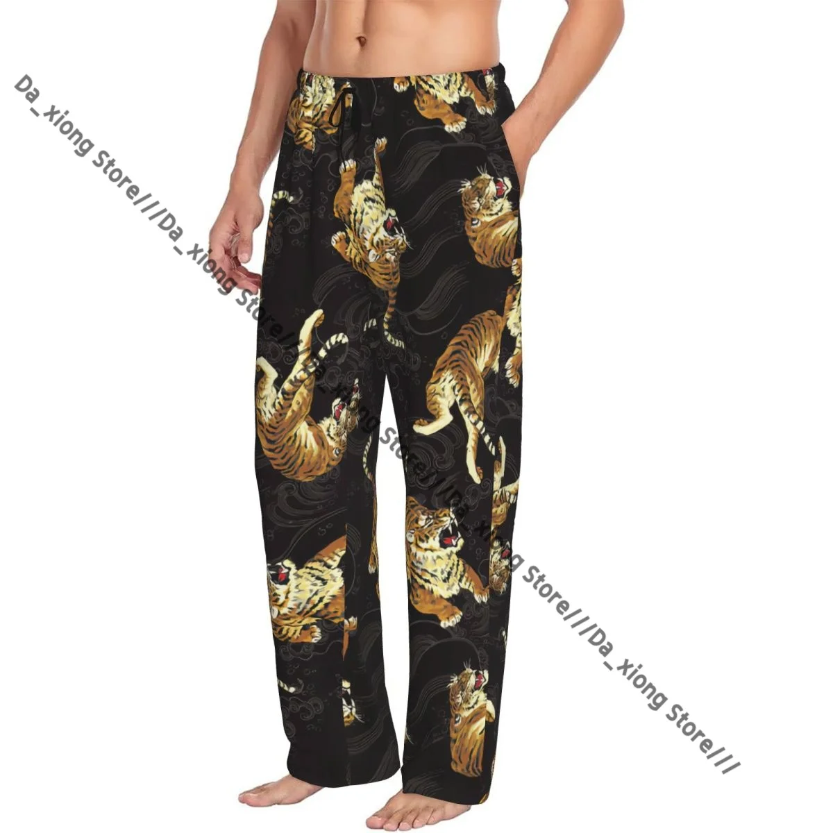 

Tiger Print Mens Pajamas Pyjamas Pants Lounge Pants Sleep Bottoms