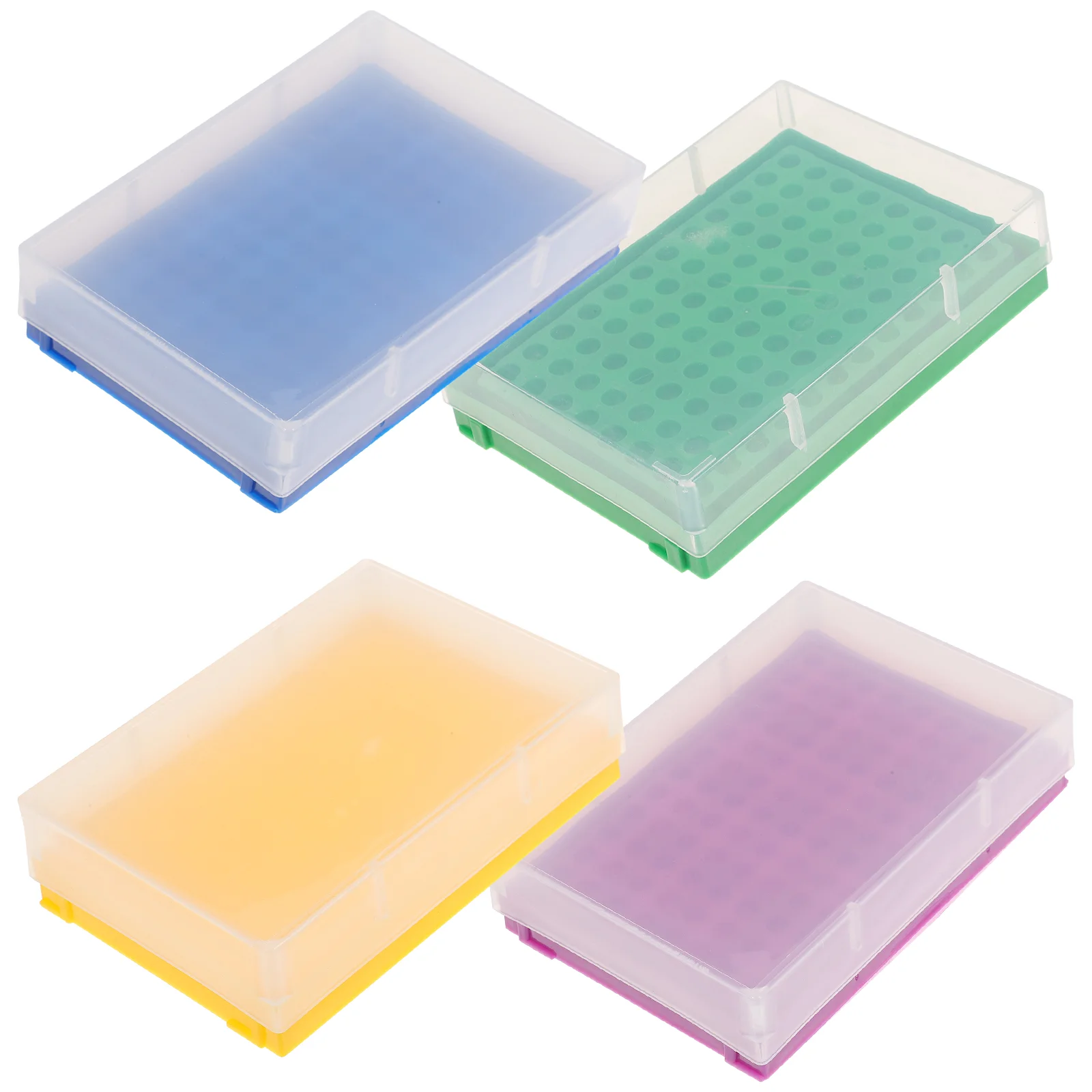 

4 Pcs Centrifuge Tube Box Polypropylene Holder Shelf Rack Case Test with Cover Microcentrifuge Support Plastic Bracket