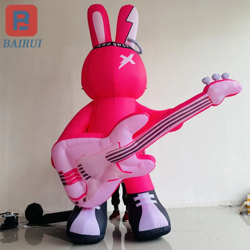 Inflatable guitar rabbit inflatable model music craze cool mall bar music theme activities decorate props