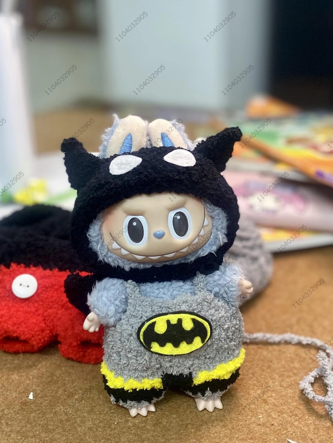 Labubu The Monsters Batman Costume Spider-man Clothes 1:1 Original Replica Vinyl Doll Action Figure Bag Charm Bag Pendant Gift