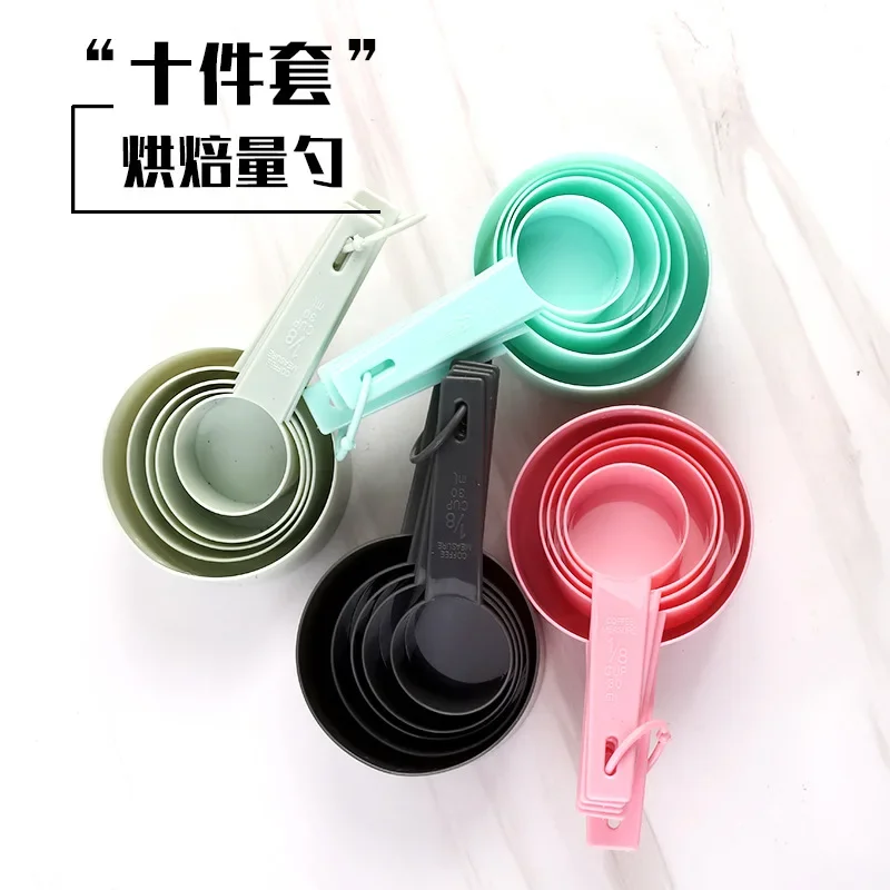 10 Pieces Measuring Tools Kitchen Measuring Spoons Teaspoon Sugar Scoop Cake Baking Flour Measuring Cups Kitchen Accessories