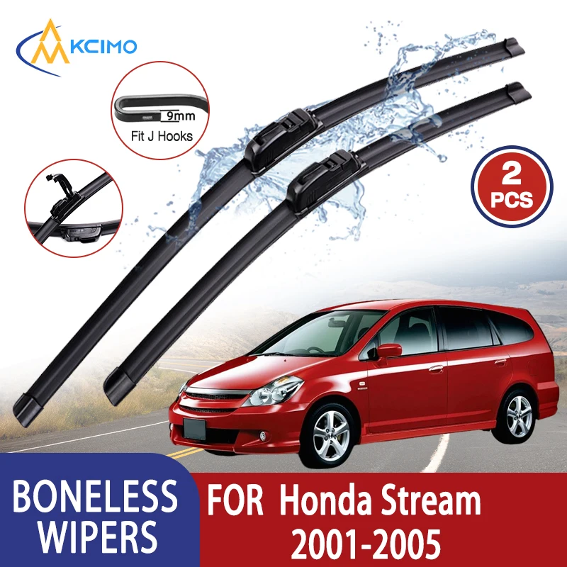 Kcimo für Honda Stream 	 2001–2005 Autowischer, U-Typ, weicher Gummi, ohne Knochen, HD, leise, langlebig, Kfz-Wischer, 61 cm + 35,6 cm