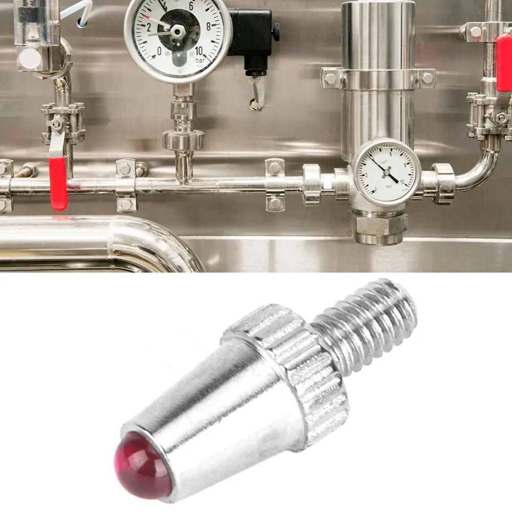 2pcs Ruby Ball Tips Dial Indicator Probe Contact Points M2.5 Thread Shank Silver Linear Gage Indicator Ruby Tips Stainless steel