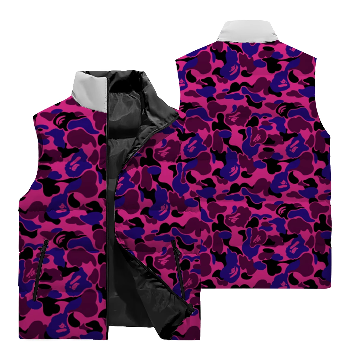 2024 New Autumn/Winter Vintage Jacket Men's 3D Digital Printed Clothing Flowers Men's Winter Vest Fashion Exquisite