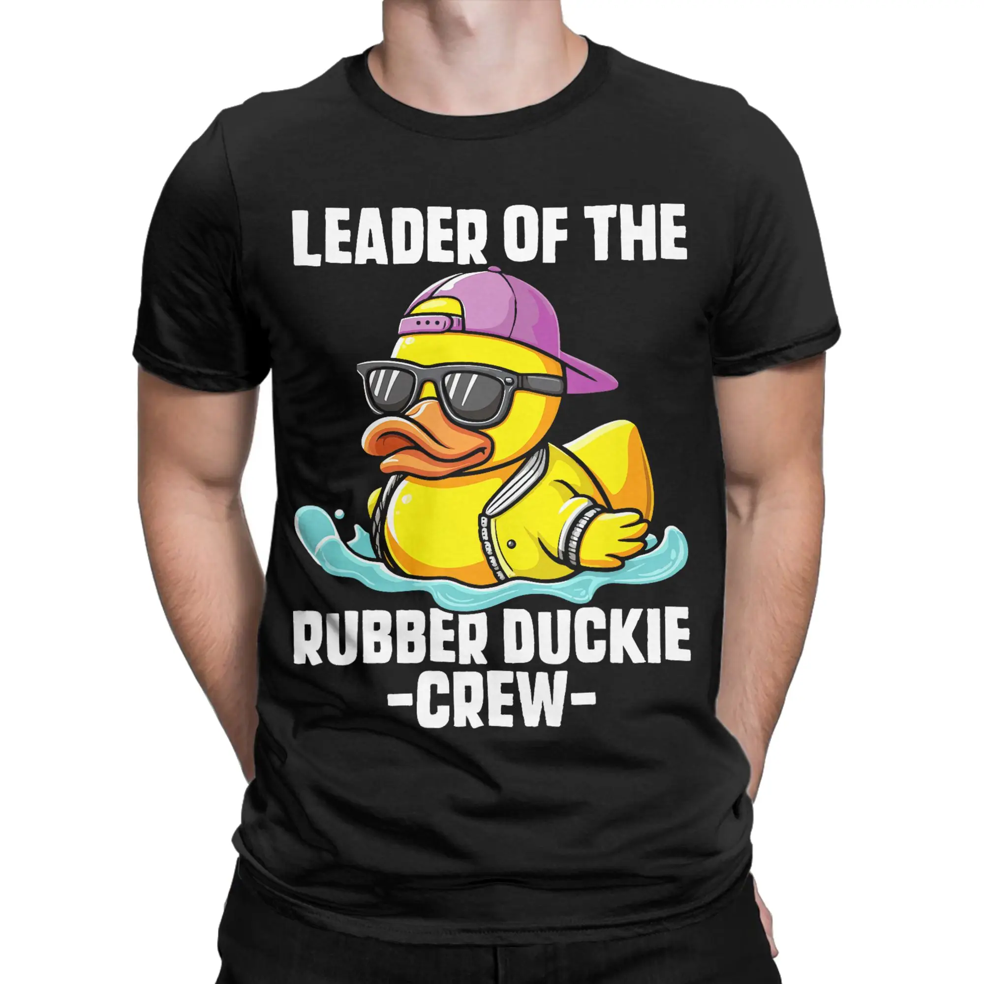 Harajuku T Shirt Funny Rubber Duck Leader Of The Rubber Duckie Crew Ducks 100 Cotton T Shirts  Novelty Tee Shirt Short Sleeve