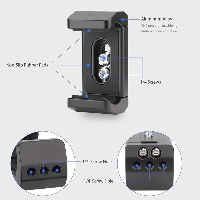 BNVN-For Probty T5 T7 T9 SSD Universal Power Bank Clamp,Aluminum Clamp Adjustable From 55-80Mm Can Mount By Cold Shoe