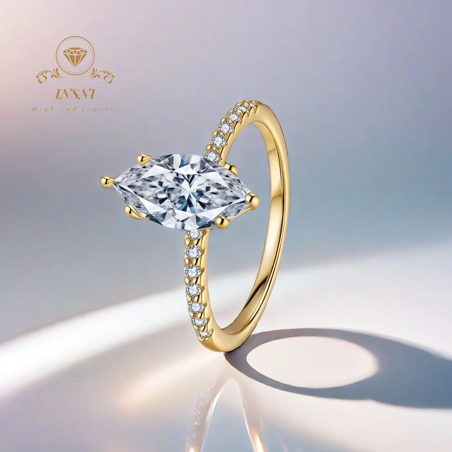 

Самое продаваемое кольцо из серебра S925 с муассанитом огранки «маркиза», простое, классическое, сертифицированное, роскошное, элегантное, высококачественное ювелирное изделие для женщин, цвет D