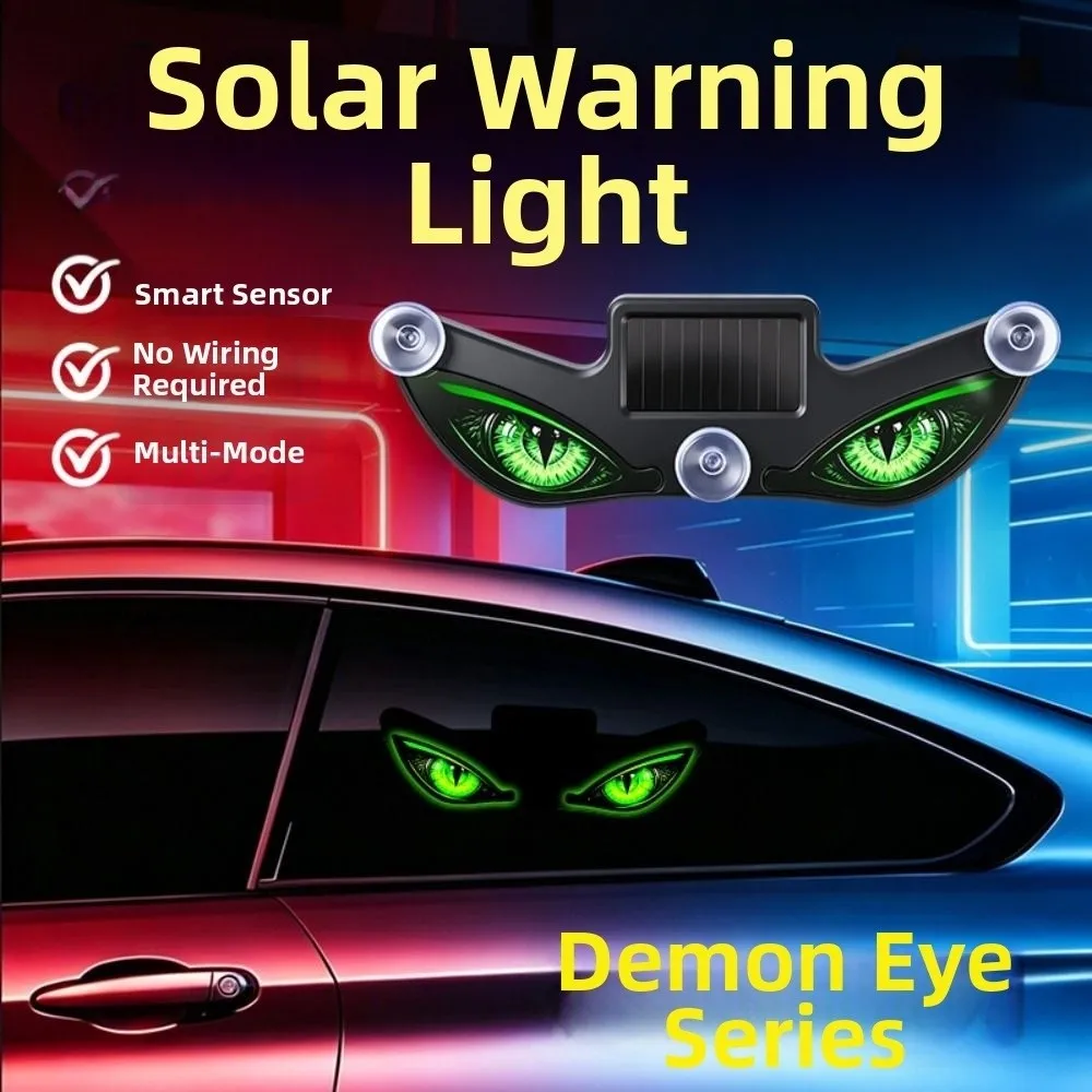 Creative Car Demon Eye Light Suction Cup Installation Flashing LED Atmosphere Light Cool Safety Rear Window Light Universal
