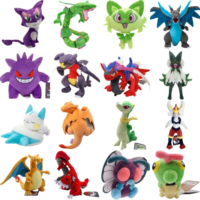 New Pokemon Koraidon Gengar Jirachi Plush Toy Pikachu Purrloin Servine Mewtwo Butterfree Garchomp Groudon Pachirisu Stuffed Doll