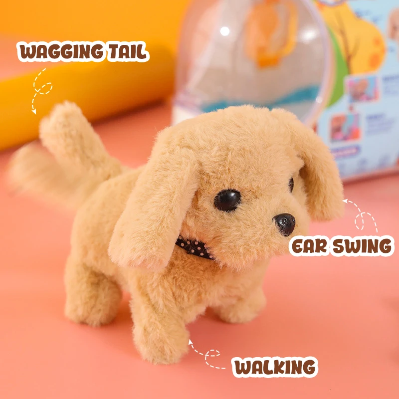 Baby Electronic Plush Toy With Walking Barking Stuffed Animals Dog Cat Rabbit Interactive Educational Pretend Play Set for Girls