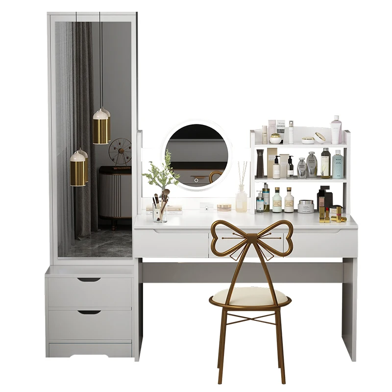 Nordic full body mirror dressing table, small unit, mini storage cabinet, integrated, minimalist internet famous bedroom