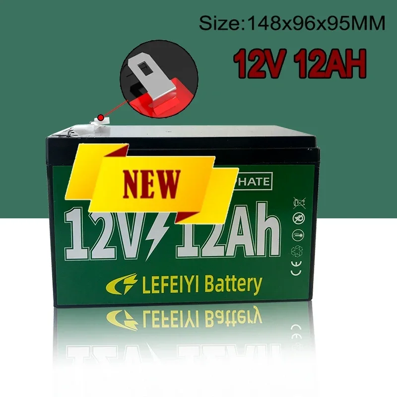 💖12V 12000mAh Lifepo Battery Pack 12Ah for Children's Toy Car, Solar Street Lights Andother Small Equipment Power Supply Tool💖