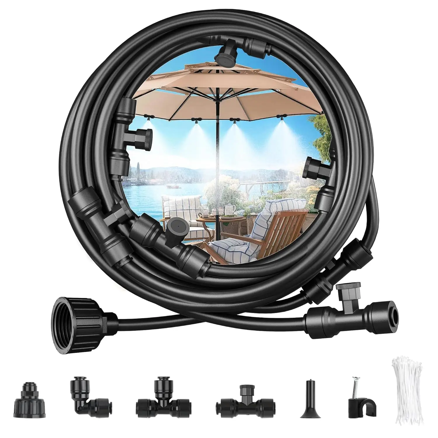 

Система наружного охлаждения 100 футов с 36 форсунками для террас, теплиц и водных развлечений