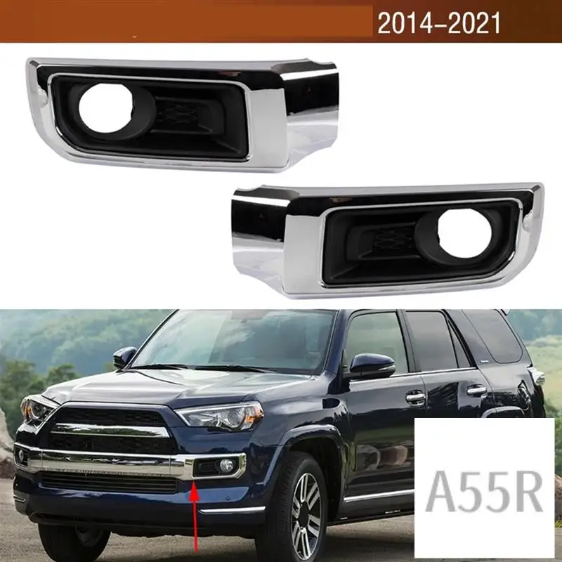 

5R-1Pair Car Front Bumper Fog Lamp Trim Cover Fog Light Grille Frame For Toyota 4Runner Limited 2014-2021 Accessories