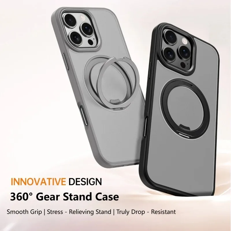 

New Model 360°Rotating Stand Magnetic Phone Case with Pivot Design,For iPhone14/15/16 Pro Max Strong Adsorption Protective Cover