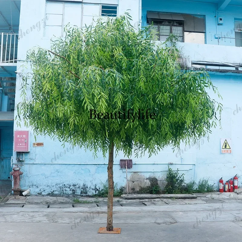 D8000   Simulation Willow Indoor and Outdoor Courtyard Hotel Decoration Landscaping Urban Simulation Weeping Willow Tree