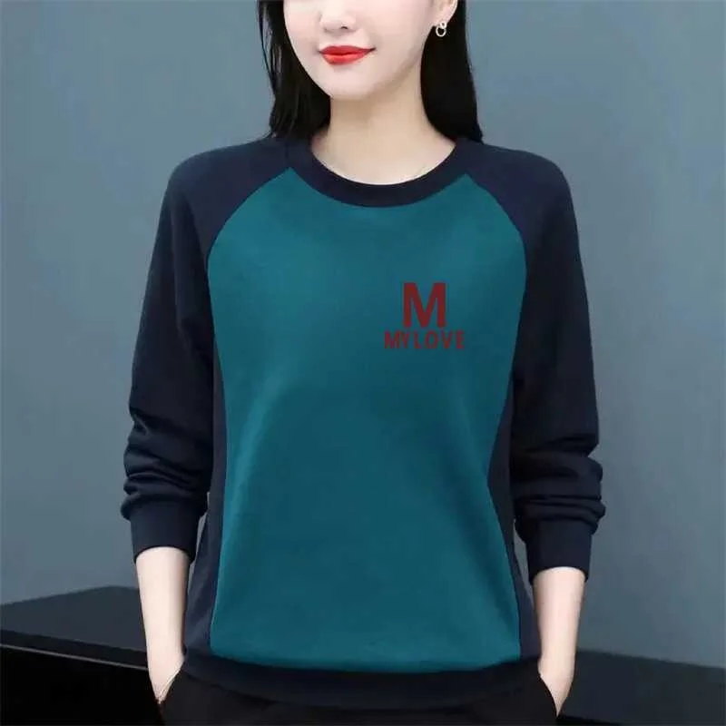 

Утепленная флисовая женская футболка с длинным рукавом, базовая рубашка, внутренняя одежда, топ для женщин среднего и пожилого возраста, свободный крой в корейском стиле...