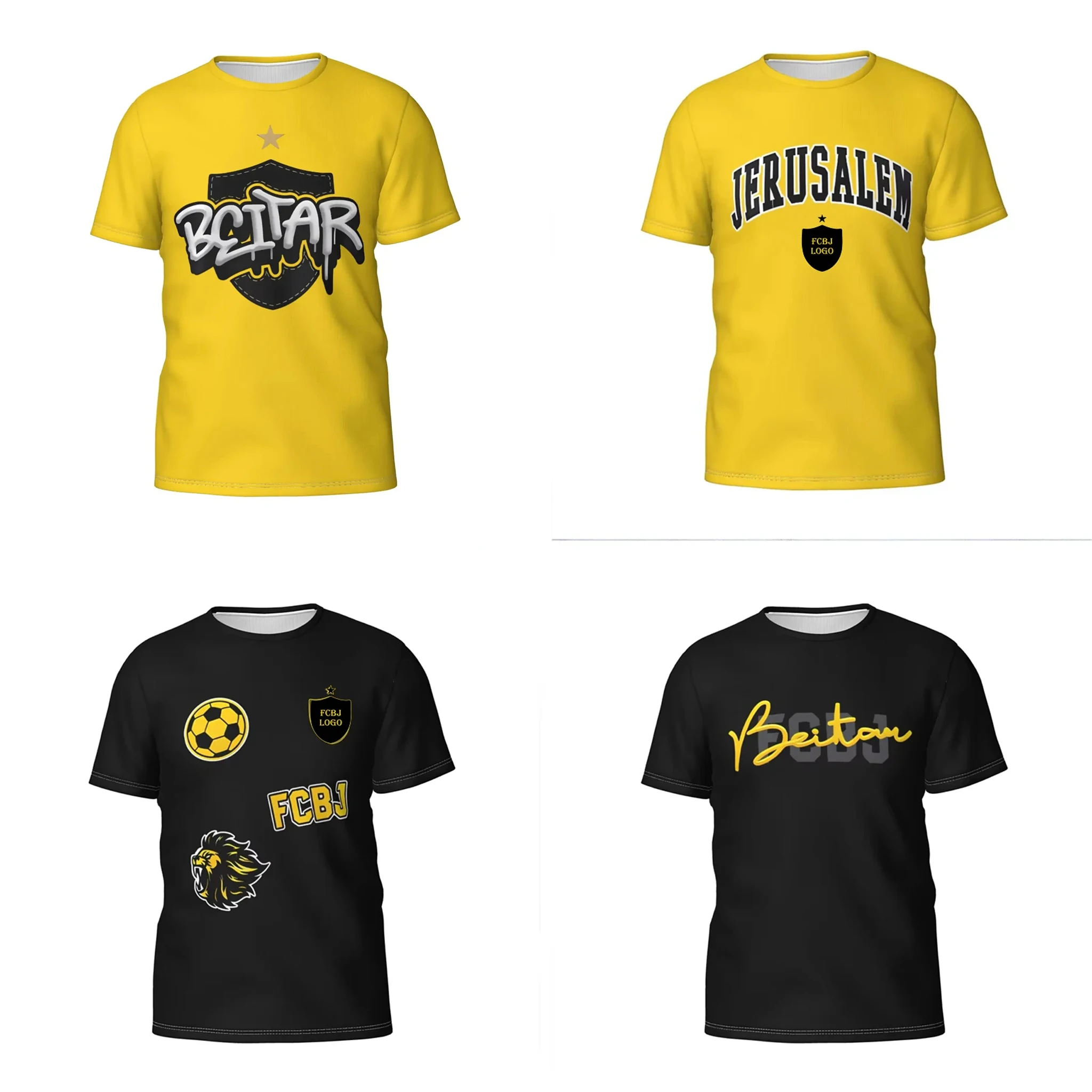 

B-beitar FCBJ Jerusalem Men's Athletic Cotton Classic Short Sleeve Crewneck T-Shirt Tee Shirt