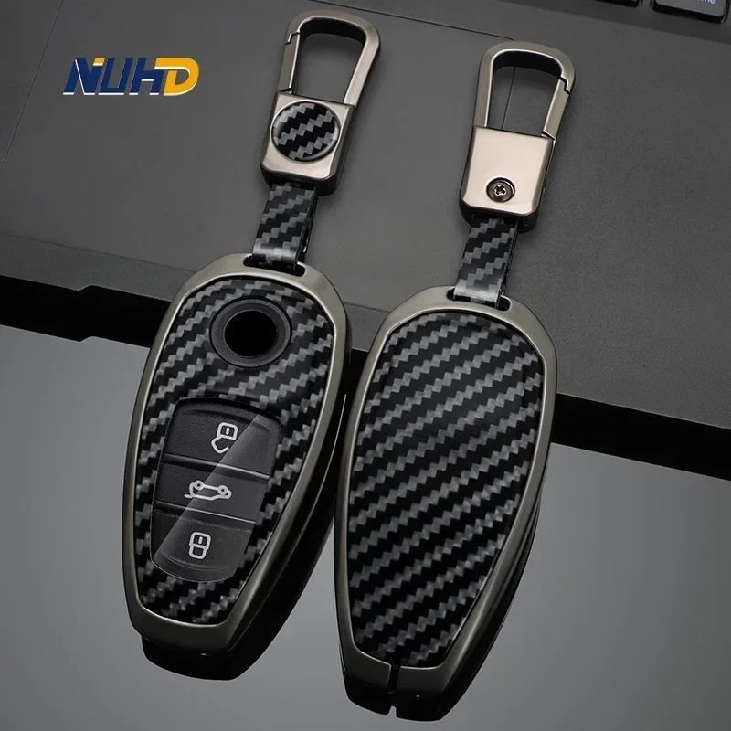 

Carbon fiber ar Key Case Keychain for VW Touareg Car Styling L2032 Keyless Entry Smart Styling Key Cover Protector Accessories