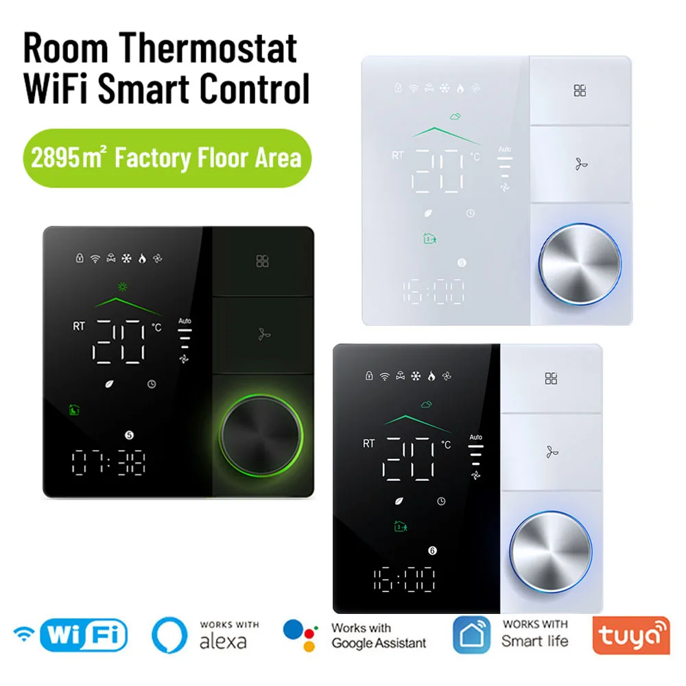 

Tuya Wi-Fi Wi-Fi термостат AC220V контроллер температуры светодиодный цветной экран кондиционер терморегулятор от Moblie App Control