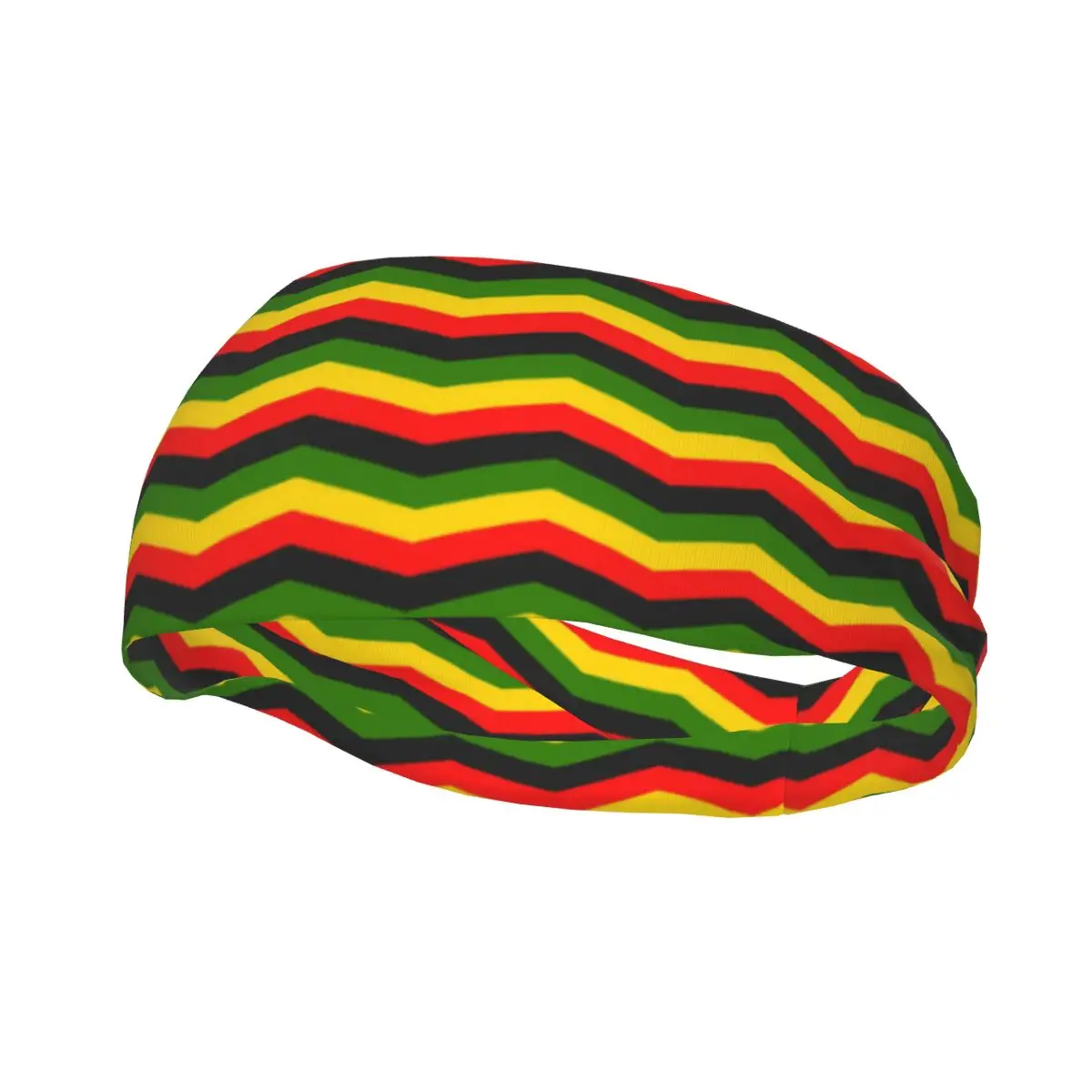 

Sports Headband Jamaica Chevron Pattern Running Fitness Sweatband Absorbent Cycling Jog Hair Bandage