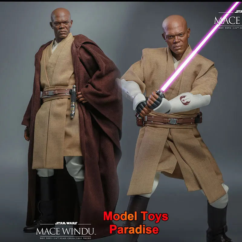 HOTTOYS HT MMS681 1/6 Collectible Toys Mace Windu Star Wars Jedi Master Men Soldier Full Set 12inch Action Figure Model Gifts