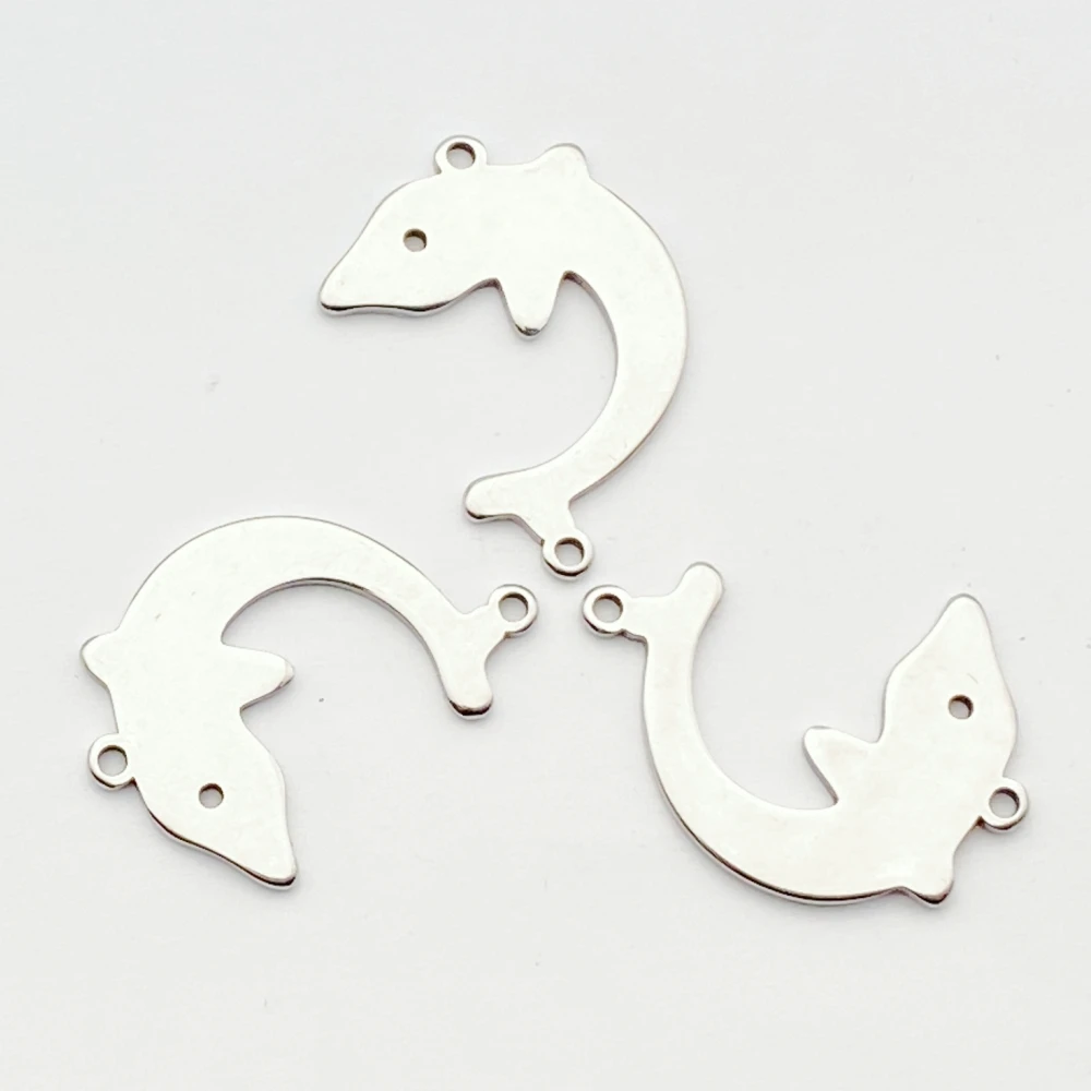 Dolphin Charms 22*17mm 10pcs Steel Diy Dangle Earring Dolphin Components Necklace Connector Jewelry Make