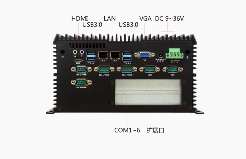 Imagem -02 - Mini Computador Industrial Fanless 3865u I56360u I7-6650u com Pci Usb Duplo Gigabit Lan com Hdmi Mini Computador Industrial