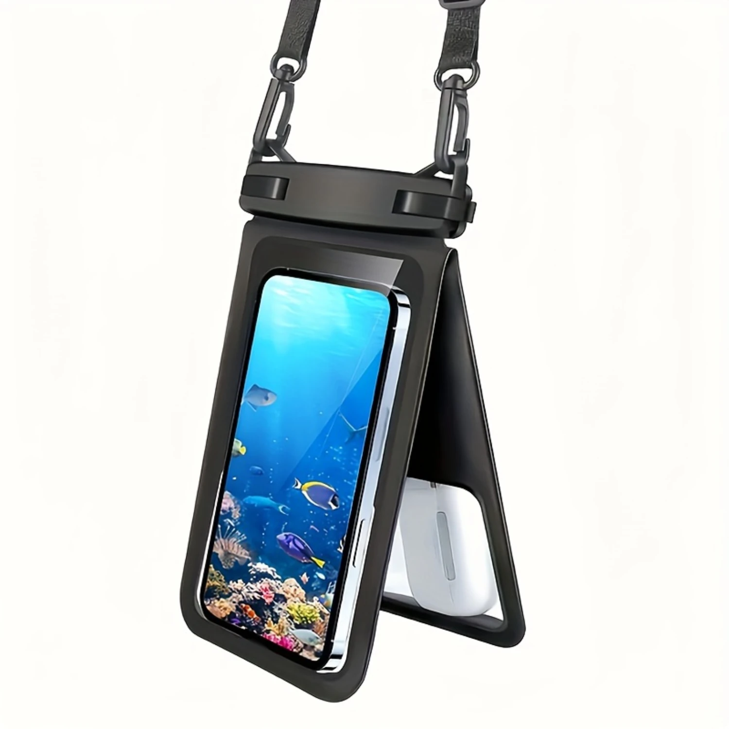 1pc Floating Waterproof Phone Bag  Double Layer Space Waterproof Phone Bag, Suitable For Swimming, Surfing And Diving! Can Hold