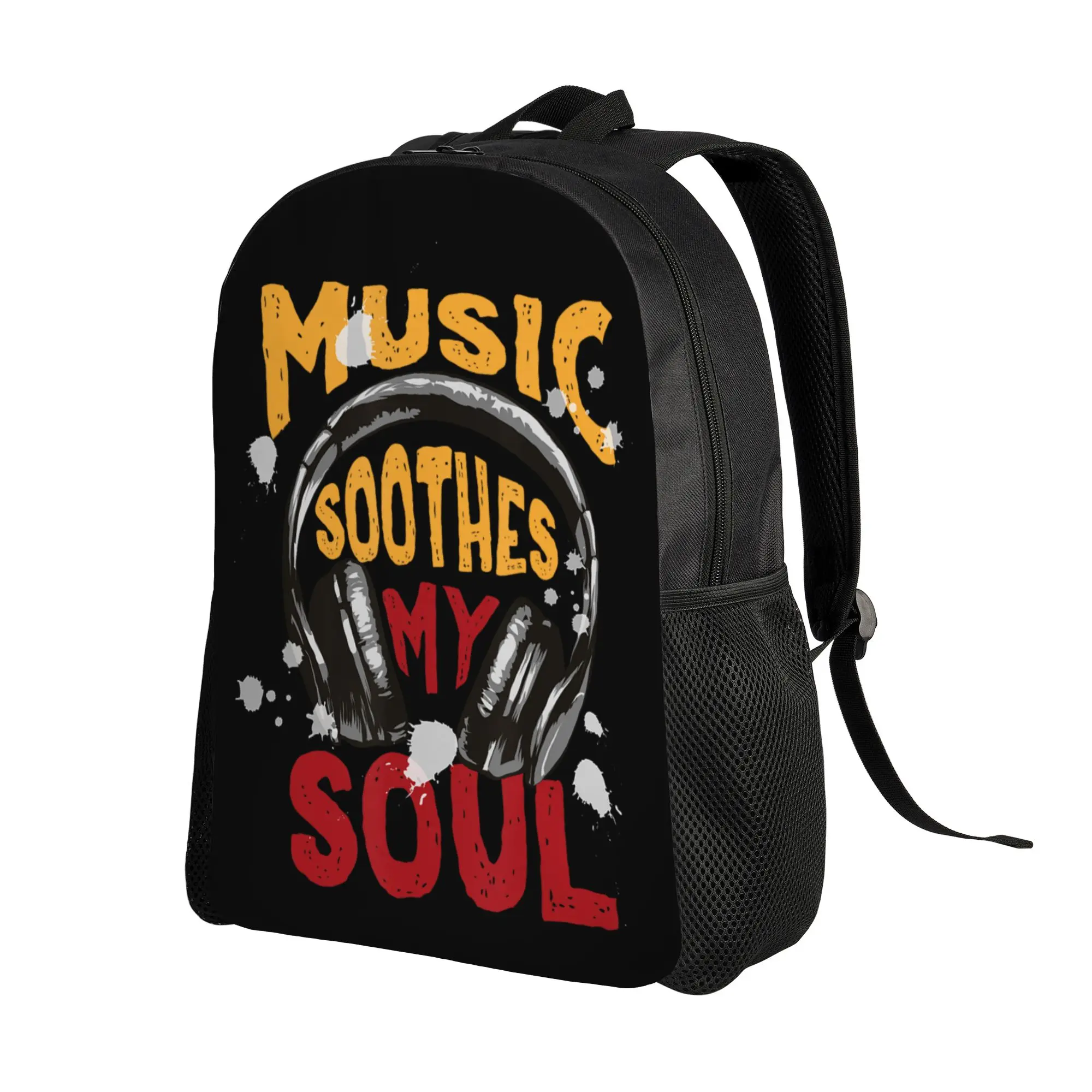 Music SOOTHES Soul Backpack Teen  Durable Backpacks Polyester Streetwear High School Bags Cycling Colorful Rucksack