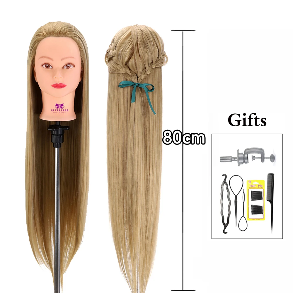 

30" 75cm 100% High Temperature Firber Hair Doll Heads Nice Hairdressing Training Head Dummy Hairdresser Mannequin Head hair