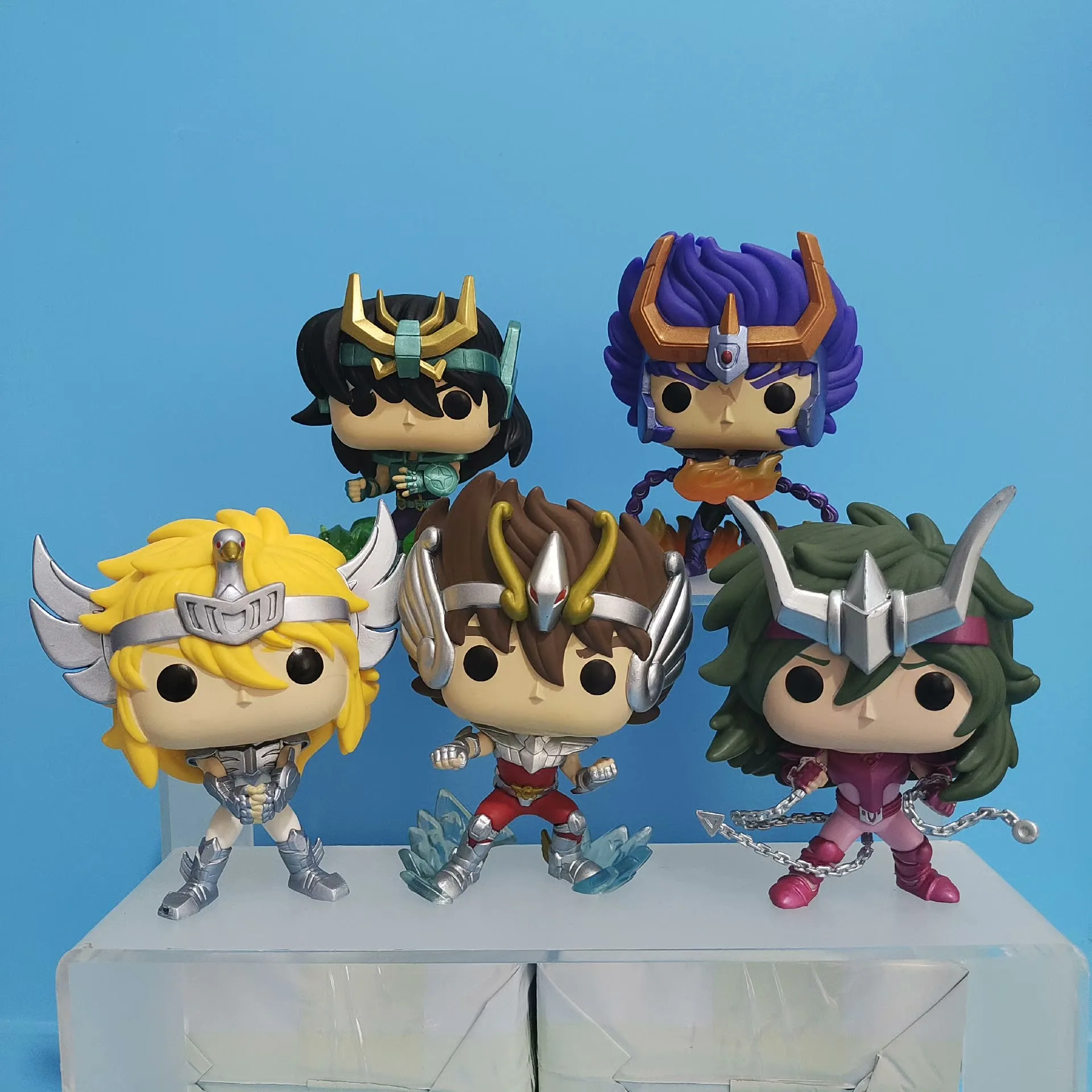 Funko Pop Saint Seiya Action Figure Cygnus Hyoga #808 Dragon Shiryu #807 Andromeda Shun #809 Phoenix Ikki #810 Vinyl Dolls Toys