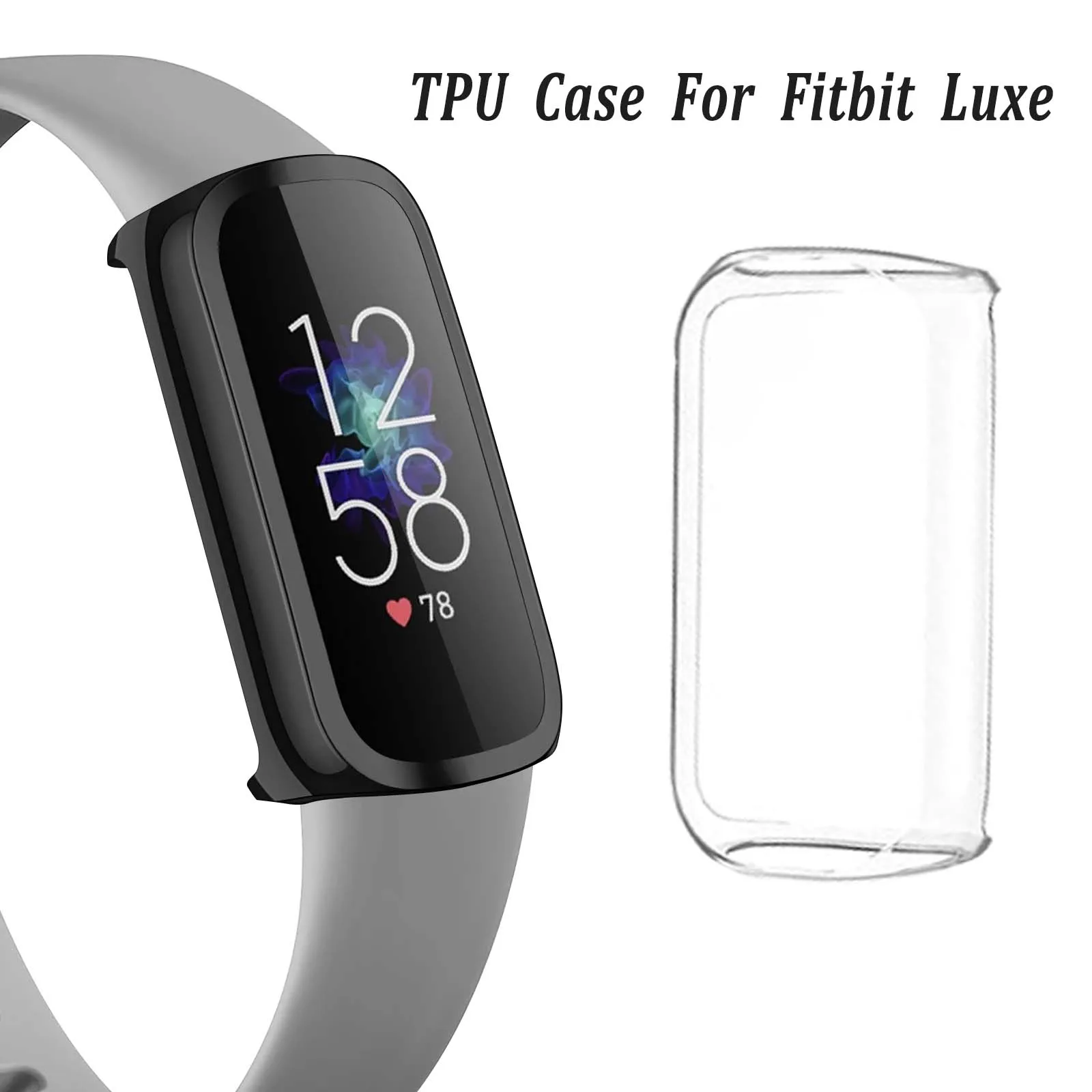 Full Coverage Protective Case For Fitbit Luxe Cover Soft TPU Ultra-thin Screen Protective Cover For Fitbit Luxe Case BumperShell