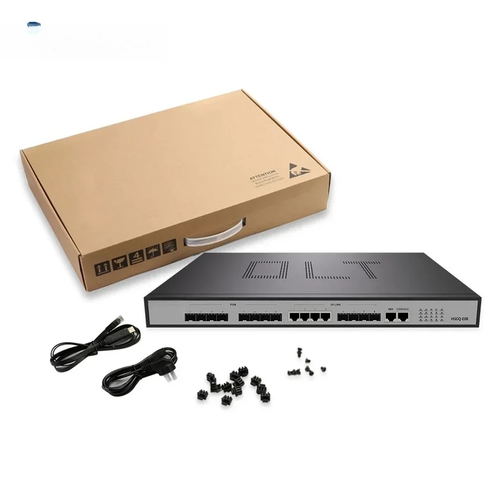 HSGQ-E08 EPON OLT 8-PON with 1.25G/10G Ports SFP Slot 1000 Base PX20+ PX20++ PX20+++ AC Power Supply Epon/Gpon Network Equipment
