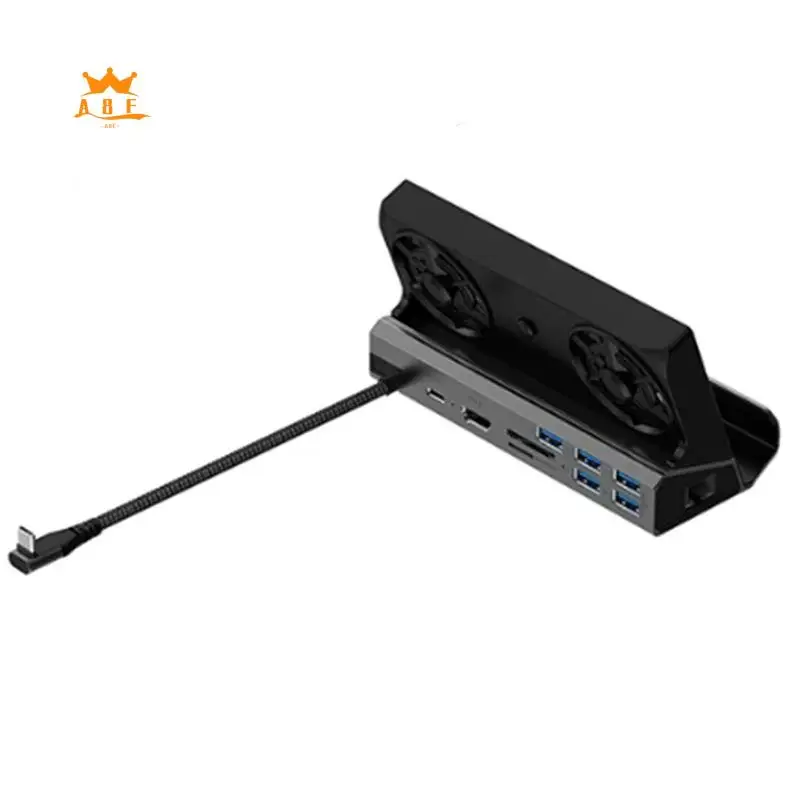 A08E-For ROG Ally Game Dock Console Hub 4K 60Hz USB C Docking Station Gigabit Ethernet 1000Mbps Dock Stand Type C USB 3.0