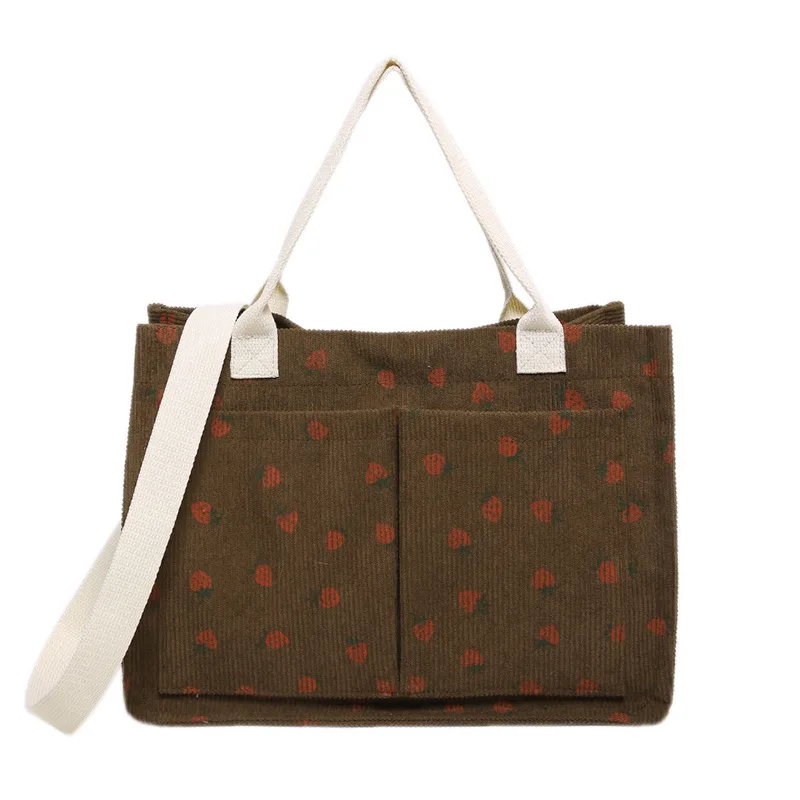 กระเป๋าผ้าแคนวาสสะพายไหล่สำหรับผู้หญิง กระเป๋าสะพายข้างลำลองใส่โทรศัพท์มือถือ หนังสือ กระเป๋าผ้าเรียบง่ายน่ารักสำหรับสาวๆ