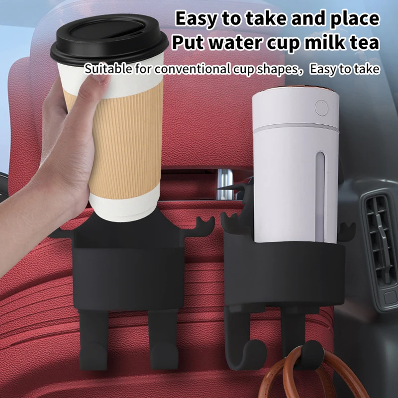 New Car Seat Drink Holder 2in1 Mobile Phone Stand Car Bag Water Cup Hook Universal Rear Seat Water Cup Holder Storage Box