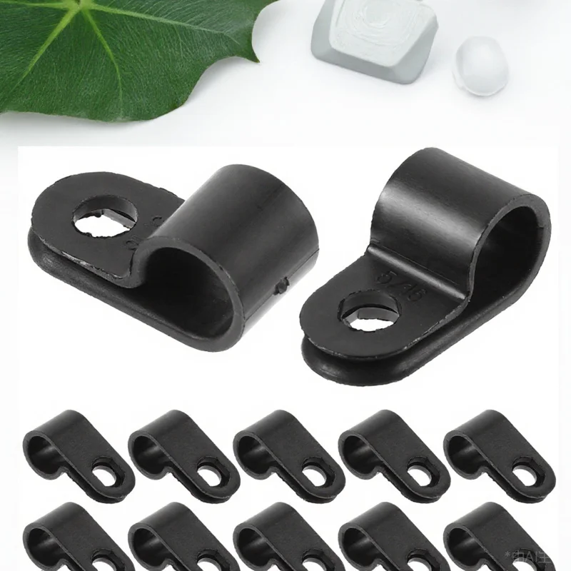 

100Pcs Wire Holder for Cords 7.9mm Professional Cable Clamps Rope Light Clips Outdoor Deck Fence Stair Lighting Installation