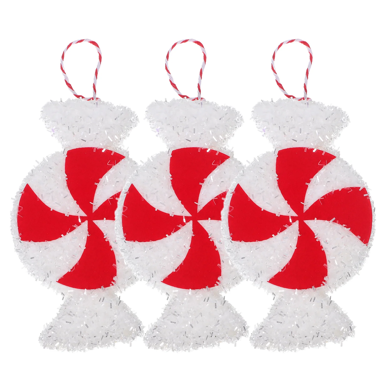 

3Pcs Large Red White Foam Peppermint Candy Hanging Ornaments Christmas Tree Decorations Xmas Holiday Party Supplies
