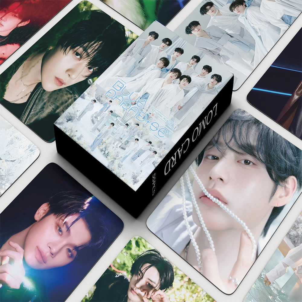 55pcs/set Kpop ZB1 1st Album YOUTH IN THE SHADE ZEROBASEONE New Album Lomo Cards Double Side Print Photo Cards