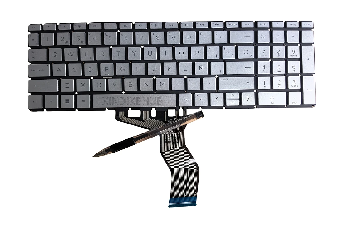 For HP 15-DY 15-EF 15S-EQ  15S-FQ 15s-fq0000 15s-dr SP/España NO Backlit Keyboard Silver