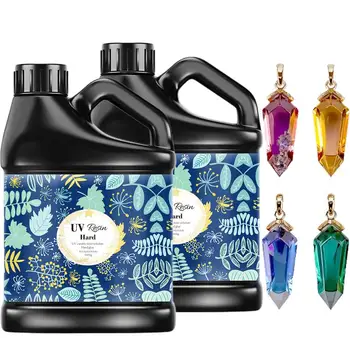 Résine UV en vrac, grand Kit dur de résine époxy transparente, résine époxy, colle activée solaire transparente UV pour bijoux