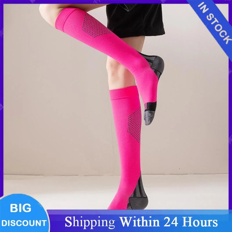Männer Frauen Neue Kompression Socken Net Rot Waben Kalb Sprung Druck Socken Herbst und Winter Neue Lange Röhre Ski Klettern Socken